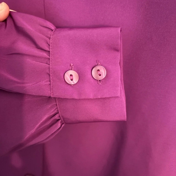 Vintage Pendleton Country Sophisticates Womens Long Sleeve Plum Cowl Neck Blouse - Picture 8 of 9